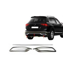 For VW TIGUAN FACELIFT 2020-2023 Chrome Exhaust Deflector Frame 3 pcs S.STEEL