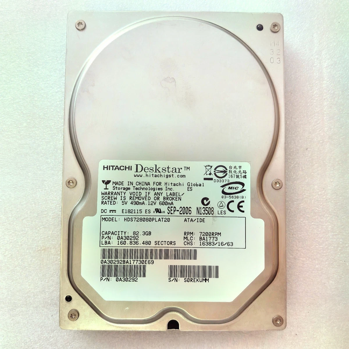 Hitachi Internal Hard Disk Drives 80 GB Storage Capacity Hybrid