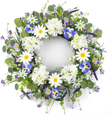 22 Inches Summer Wreaths for Front Door Spring Flower Wreath Farmhouse Spring Fl