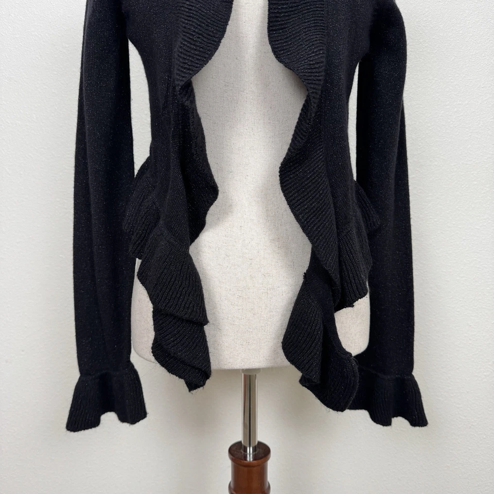 INC International Sweater Womens Medium Black Angora Silk Witchy Vamp Y2K Goth - Image 3 of 4