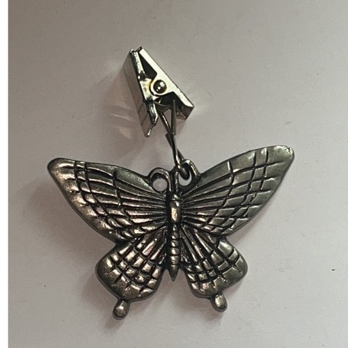 Vintage Butterfly Tablecloth Weight Metal Clip Clamp Decor / Xmas Ornament