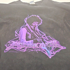 T-shirt vintage Jimi Hendrix violet brume noir taille L groupe de musique rock et pop