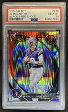 2024 Panini Select JJ McCarthy Club RC Black and Red Prizm Shock #246 PSA 10