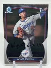 2023 Bowman Draft Wyatt Crowell 1st Chrome #BDC-63 Los Angeles Dodgers SIGNED