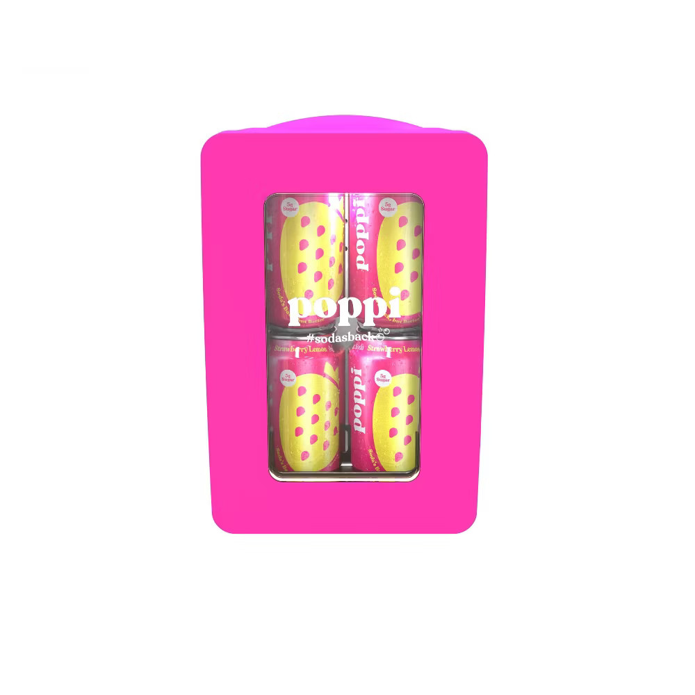 Poppi 8 Can Light Up Mini Dorm Fridge Cooler