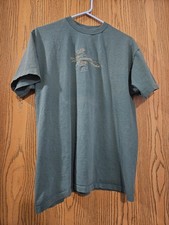 Vtg 90s Anvil Alaska Moose Embroidered T Shirt L Green Single Stitch Made In USA