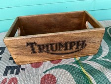 TRIUMPH STORAGE BOX CRATE MADE FROM RECLAIMED TIMBERS MAN CAVE 10x12.5x25.5cm