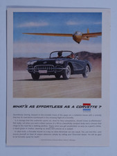 1958 Corvette Airplane Desert V8 Effortless Vintage Original Print Ad