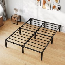Full Size 16 Inch High Metal Storage Platform Bed Frame Heavy Duty Steel Frame