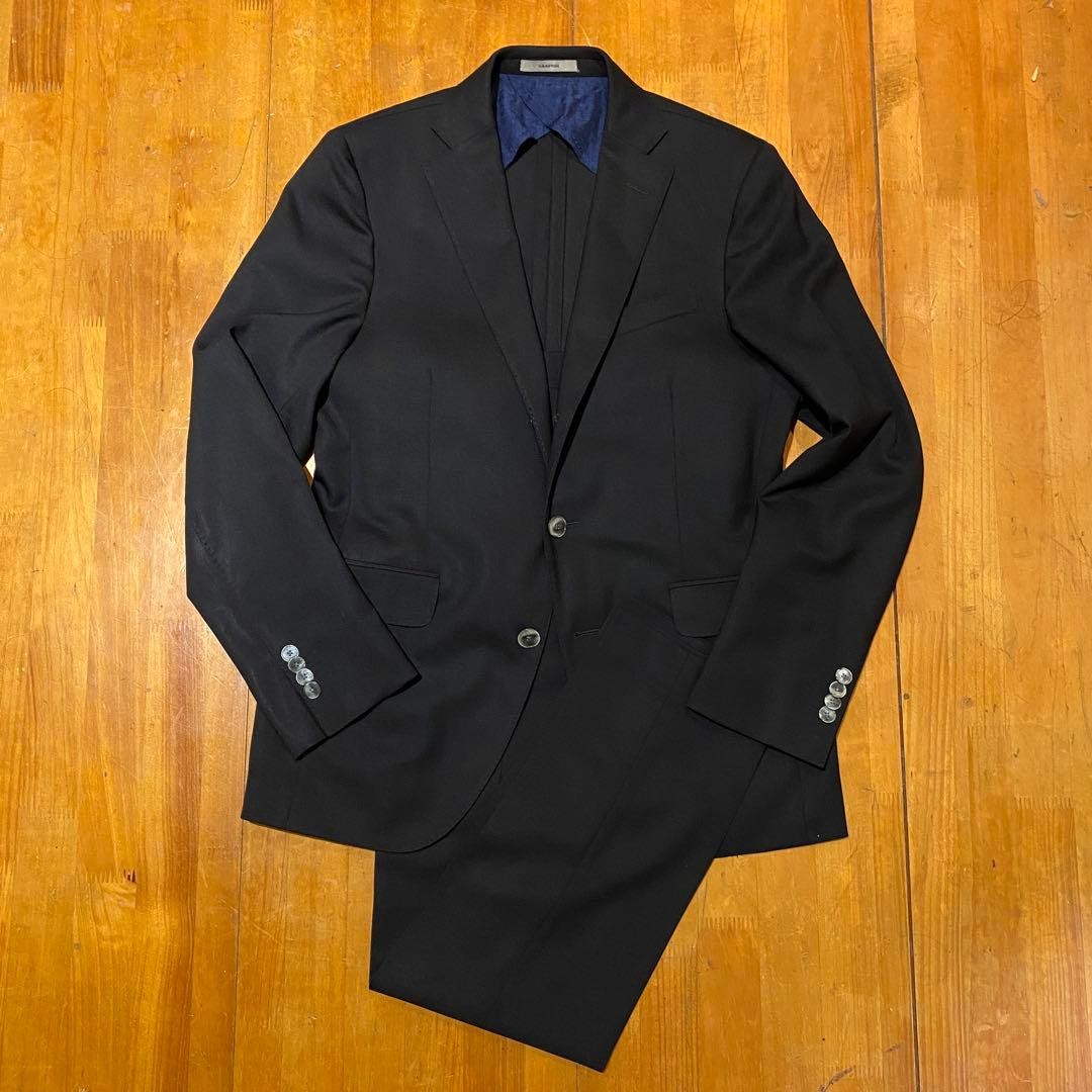 Boglioli Hampton Black Suit 44 3-Button Wool 100percent Men's Fashion