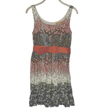 Alice Olivia Floral Dress Belted Mini Fit Flare Sz M Flawed