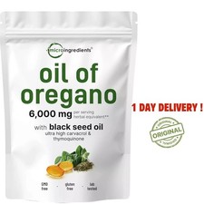 Micro Ingredients Oil Of Oregano, 6000mg With Black Seed Oil Certified