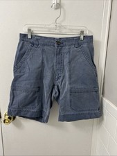 Vintage Woolrich Shorts Mens 33 Blue Cotton Canvas Cargo Pockets Utility 3383