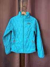 Patagonia Nano Puff Diamond Quilt Jacket Youth XL 14 Thermal Blue Insulated