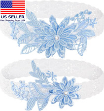 Wedding Garters for Bride Lace Garter Set with Faux Pearl