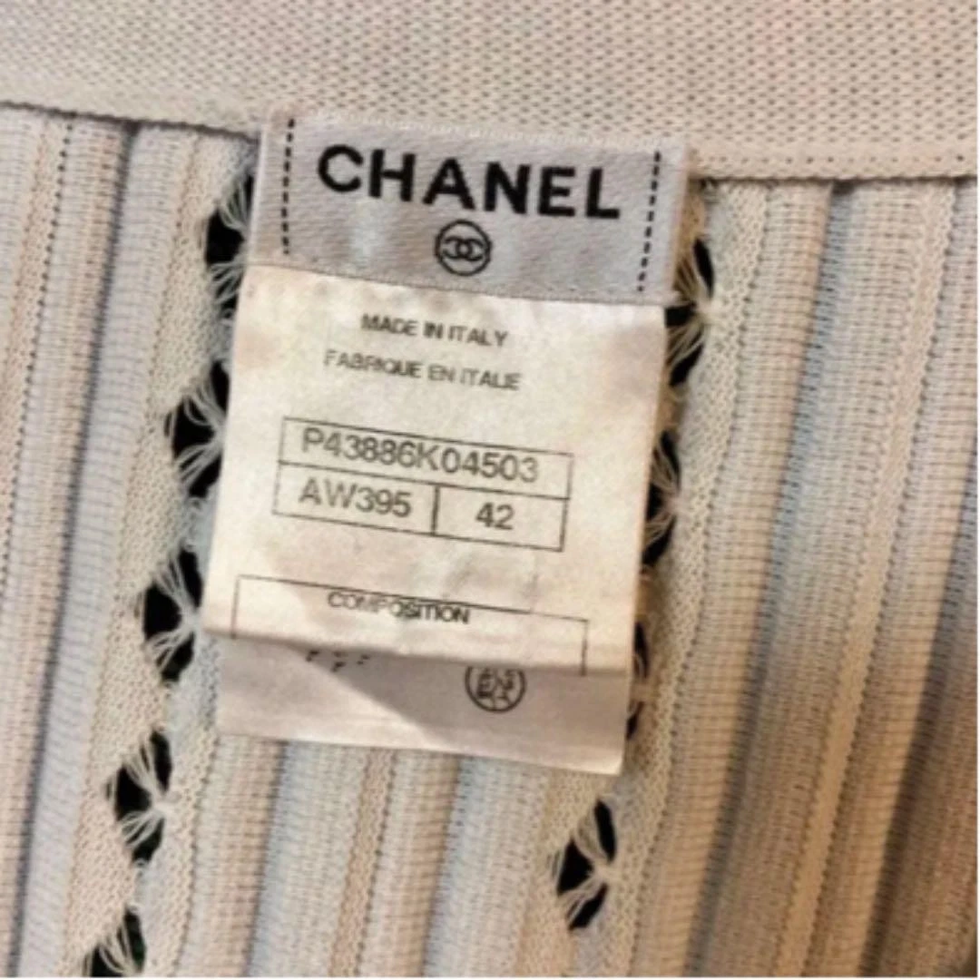 Giacca giubbino esterno donna Chanel usata senza colletto taglia 42 colore grigio ghiaccio