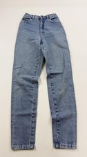 SOS Jeans Womens 3/4 Light Wash Denim High Rise Mom Straight Leg Made in USA