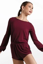 Dance Costume Weissman MJ11565 Medium Adult Burgundy Romper Lyrical