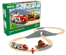 BRIO World Starter Set Travel Toy Train Set for Kids Age 3 Years Up - Wooden Tod