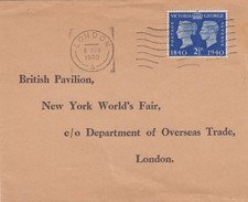 GB KGV1  envelope from London to British Pavilion New York World s Fair 1940