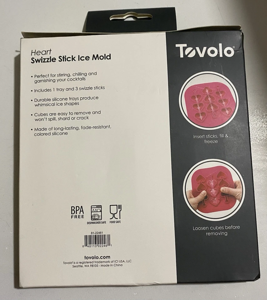 Kitchen Helpers Joseph Cuchillo Hoja Cepillo Y Tovolo Corazón Swizzle Stick Molde de Hielo Foto 4 de 4