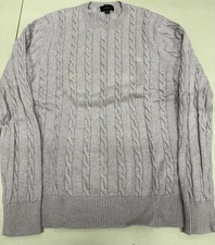 Brooks Brothers Supima Cotton Cable Knit Sweater Men s M Lilac Purple Crewneck