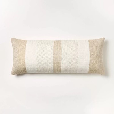 Oversized Woven Lumbar Throw Pillow Cream/Neutral Threshold