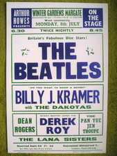 THE BEATLES MARGATE WINTER GDNS 1963 QUALITY REPRINT CONCERT POSTER 15"x10" EXC
