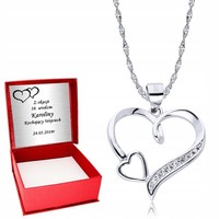 Silberkette Herz 925 Sterling Silber Damen AnhäNger Gravur Schmuck Geschenk