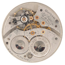 Waltham P.S. Bartlett 12-Size 19-Jewel Antique Pocket Watch Movement, Runs