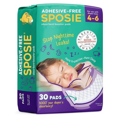 Sposie Diaper Booster Pads, Size 46, 30 Count  Hypoallergenic, Dermatologist ...
