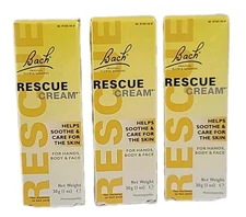 ( LOT OF 3 )  Bach • RESCUE CREAM • 30g / 1 oz  NEW & SEALED    ,  EXP : 06/2027