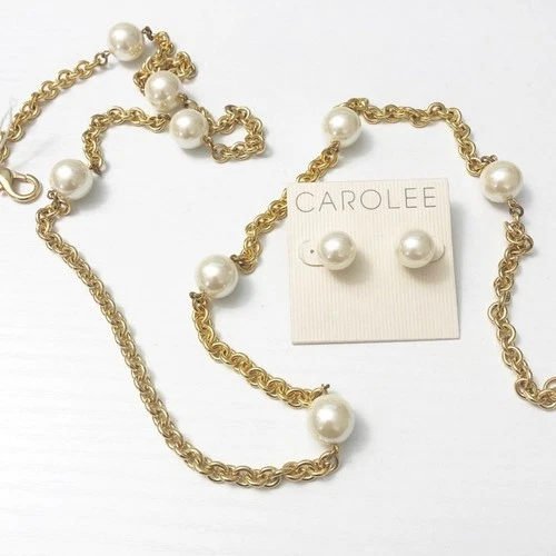 Carolee Vintage Pearl Earring & Necklace Set