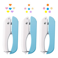 3 Pack Paper Craft Hole Punch Shapes, 1/4 Inch Single Hole Puncher for Crafts...