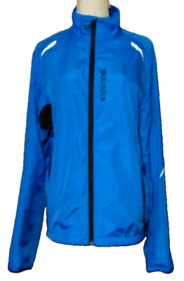 ROSSIGNOL WOMENS BLUE, BLACK SKI JACKET SPORTS WEAR FULL ZIP JOG,HIKE BICYCLE~L