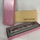 Vintage Shaffer Elegant Lady’s Dove Grey Ballpoint Pen W/Sleeve NOS NIB