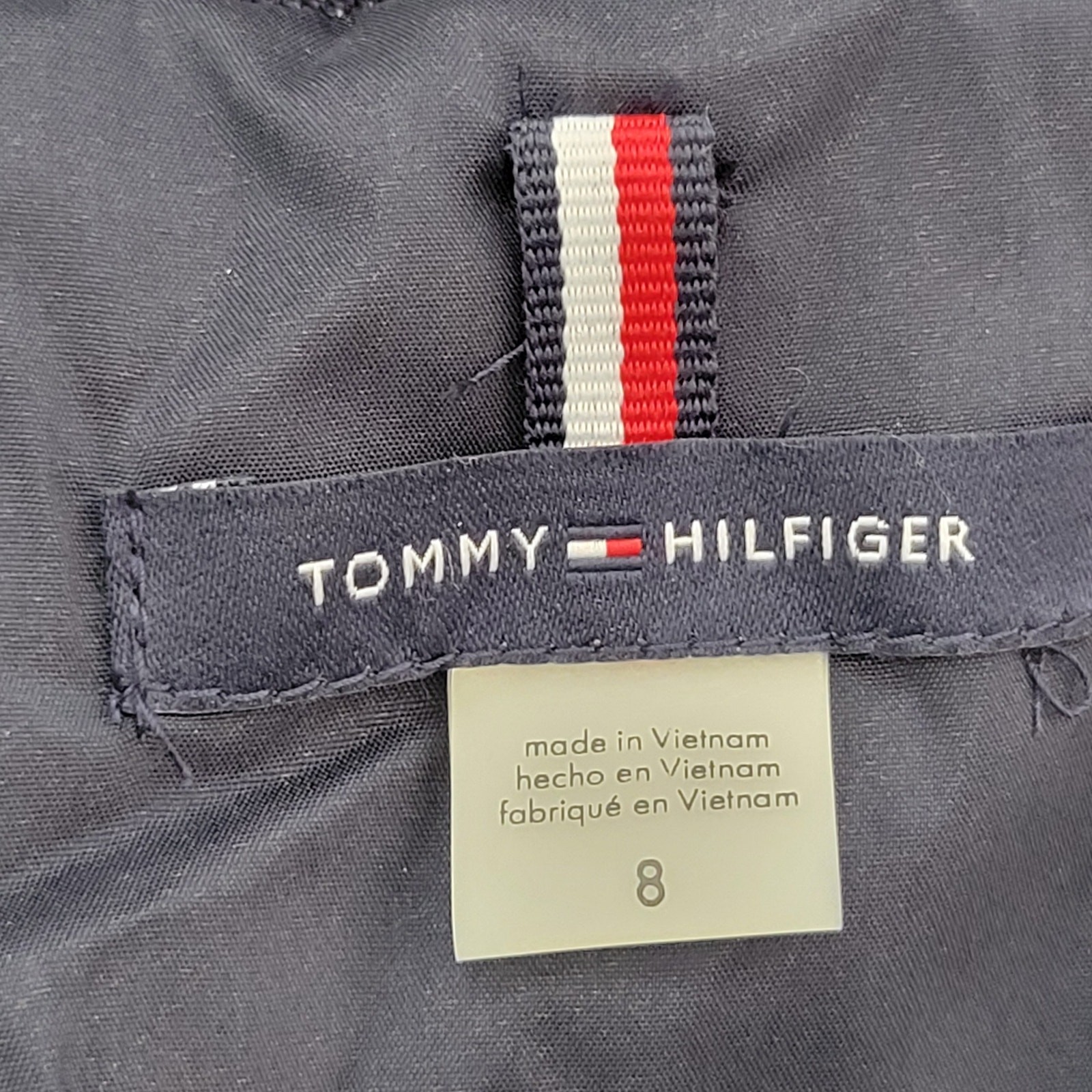 Tommy Hilfiger Women's Navy Framed 1 Silver Button Blazer White Trim Size 8 NWT thumbnail 3