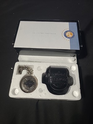 Harley Davidson Pocket Watch Edge Custom Chrome Franklin Mint B11E045 - NOB