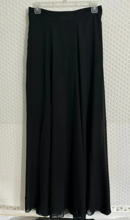 Maxi Falda Larga Negra Transparente Forever 21 con Pantalones Cortos Adjuntos Debajo - Talla L Usada en Excelente Condición Foto 4 de 4