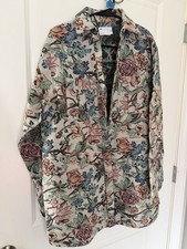 ASOS DESIGN mini shirt dress with wide cuffs and oversized pockets in tapestry