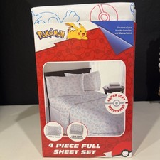 Kids Bedding Set 4-Piece Pokemon On The move Full Size Sheet Set