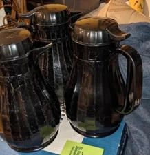 Lot of 3 Service Ideas ECO13BL Eco-Serv Black 44 Oz. Insulated Servers