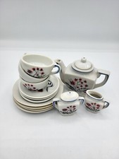 Vintage Japan Ceramic Miniature Tea Set Pitcher/Cream/Sugar/Cups/Saucers/Plates