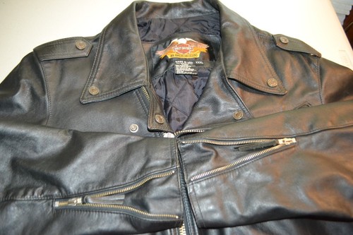 Vntg 1989 Harley Davidson Men Shovelhead Black Leather Motorcycle Jacket Sz 3XL - Picture 15 of 16