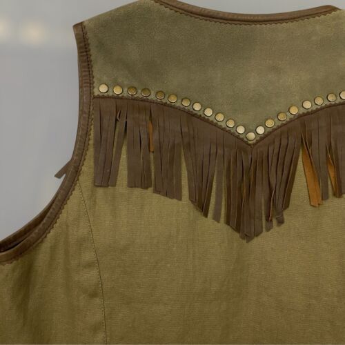 Double D Ranch Texas Country Western Leder Perlen Elch Weste Damen M grün selten - Bild 9 von 12