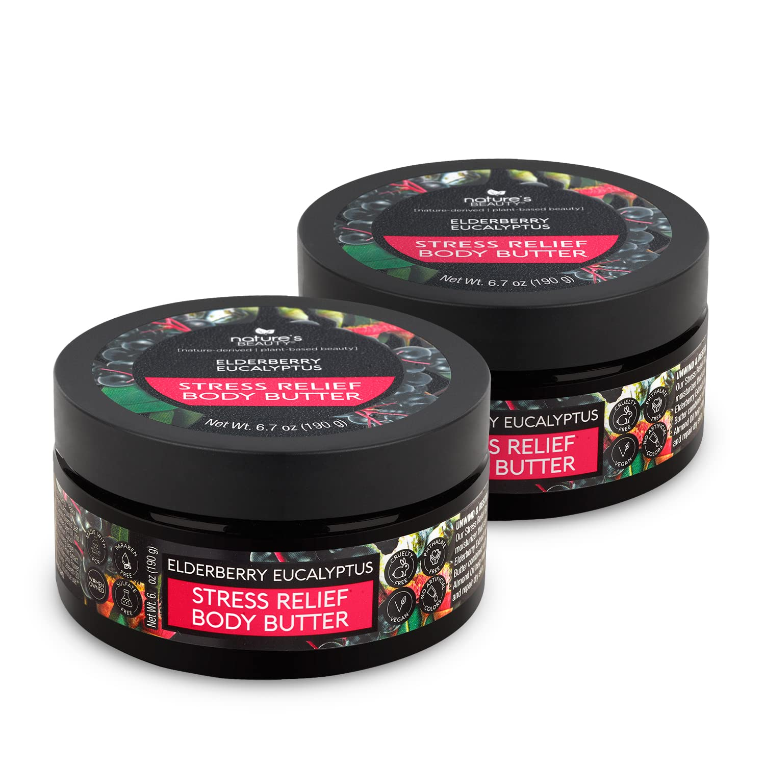 Elderberry Eucalyptus Stress Relief Body Butter Multi-Pack – Luxury Hydrating Moisturizer
