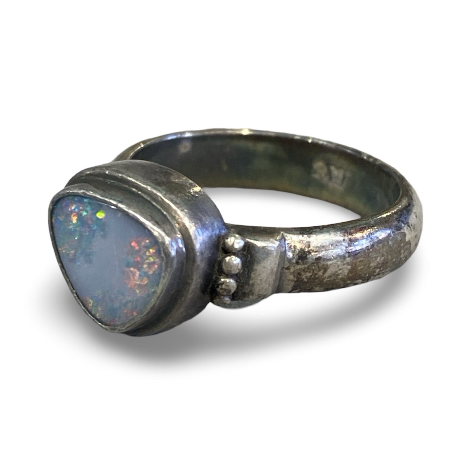 Opal Multicolor Sterling Silver Ring - image 3