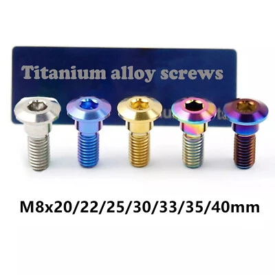 Gr5 Titanium Screws M8x20 22 25 30 33mm Motorcycle Disc Brake Fastener Bolts