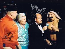 Gene Okerlund - Nikolai Volkoff Signed Autographed 8x10 Photo - WWE WWF - w/COA
