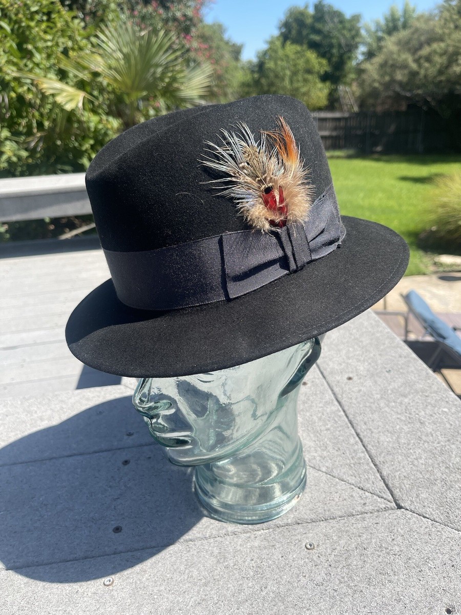 Vintage Stetson Royal De Luxe Black Fedora Hat Size 7 | eBay